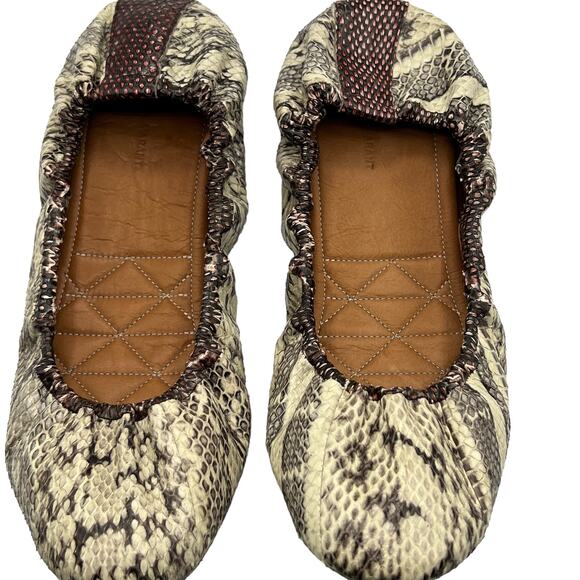 Isabel Marant Womens Size 9 Rilla Ballerinas Flat Shoes 100% Land Snake Leather - Picture 1 of 16